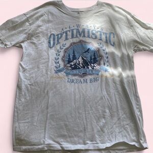 Hollister Blue Graphic Tee with Mountain Design